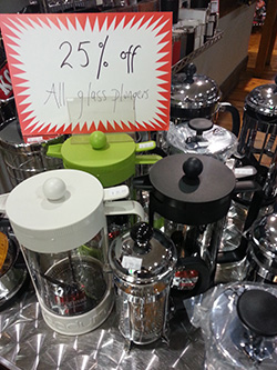 25% off glass plungers